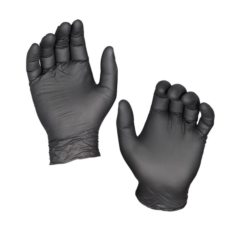 GUANTI NITRILE NERO M PZ 100